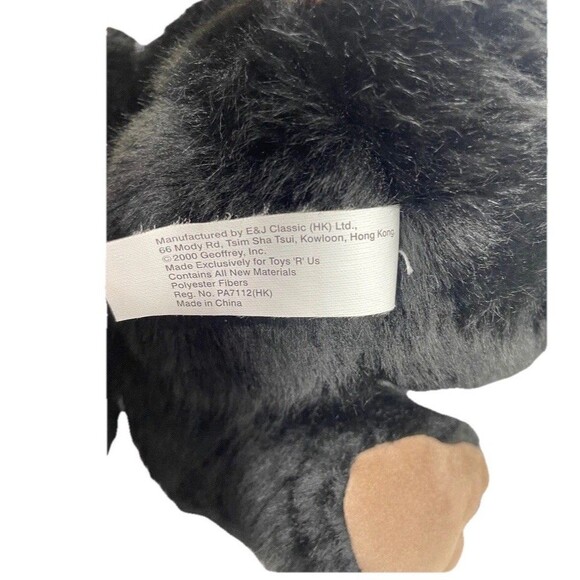 Animal Alley black Gorilla plush silverback 14" stuffed Toys R US Monkey Jungle - Picture 7 of 7